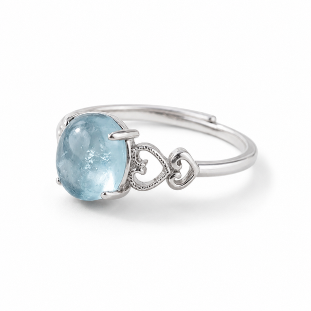 Bague Ajustable "Cristal de Mer" en Aigue-Marine