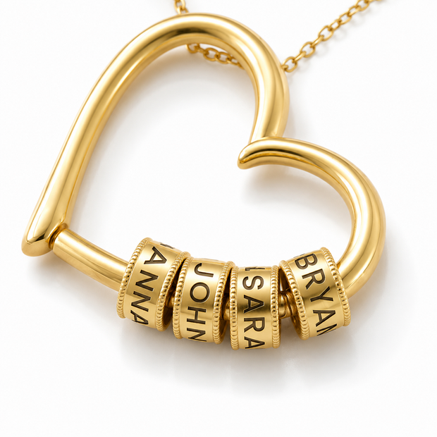 À La Meilleure Maman - Collier Coeur Noms Personnalisée